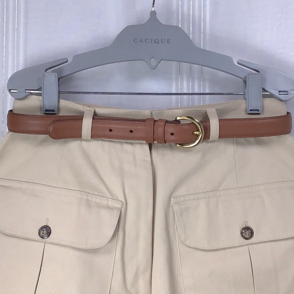 Coach Brown Leather Belt with Gold Buckle